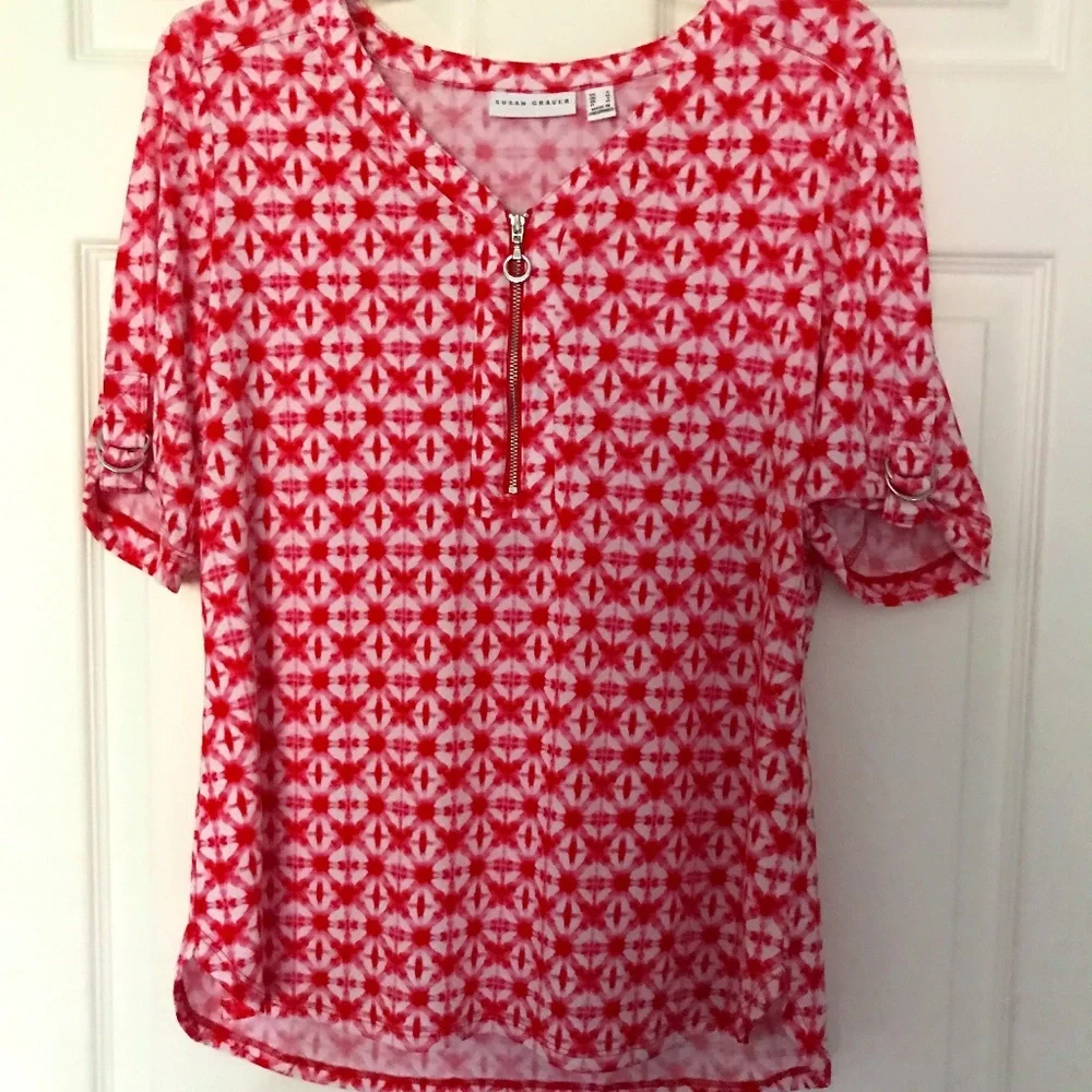 Susan Graver Liquid Knit Short Sleeve Top - Picture 1 of 5